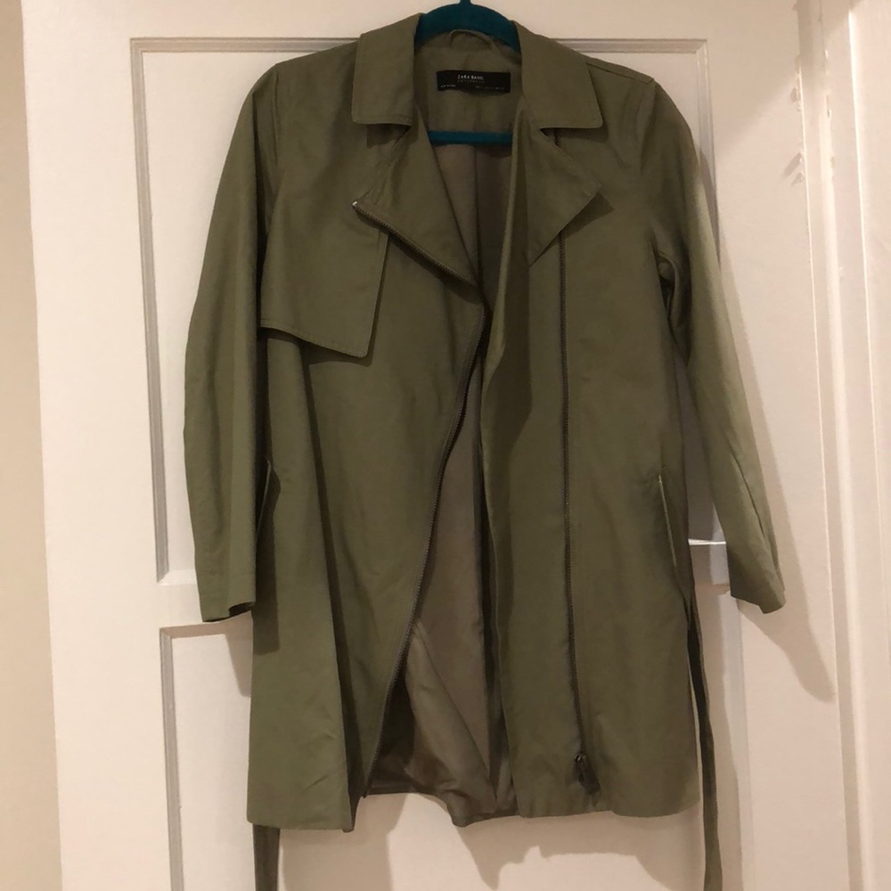 Zara green trench jacket - never worn